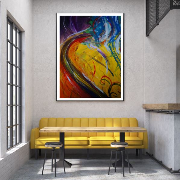 Colorful Abstract Oil Painting Home Decor Premium Quality Poster Print Choose Your Sizes