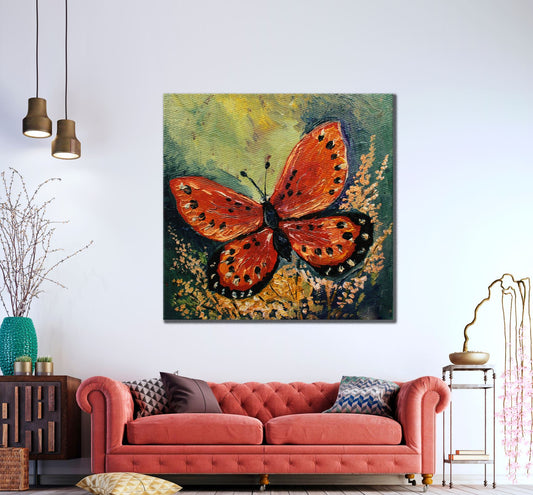 Square Canvas Butterfly Painting High Quality Print 100% Australian Made