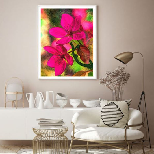 Pink Flower Abstract Designer Home Decor Premium Quality Poster Print Choose Your Sizes