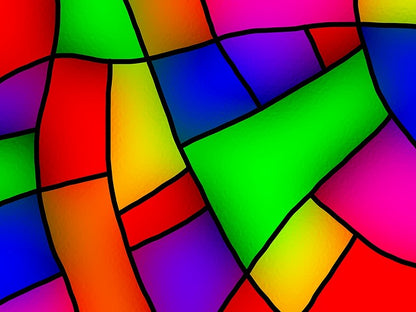 Colorful Abstract Shapes Design Print 100% Australian Made