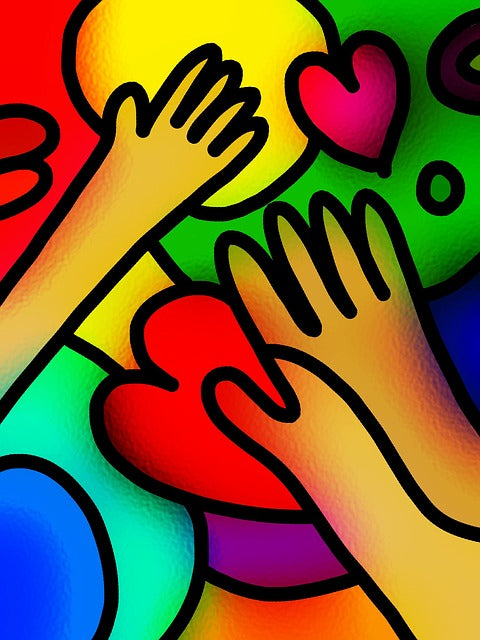 Hands & Hearts Abstract Design Print 100% Australian Made