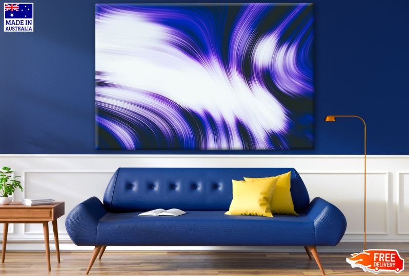 Purple White & Blue Abstract Design Print 100% Australian Made