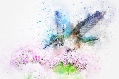 Flying Humming Bird Painting Print 100% Australian Made