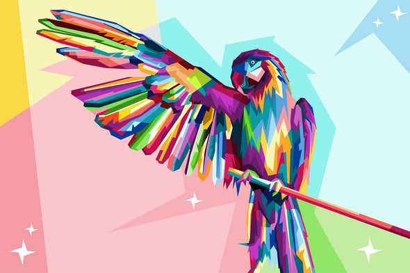 Abstract Colourful Macaw Bird Design Print 100% Australian Made
