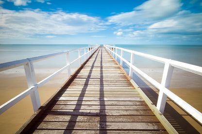 Wooden Pier Over Sea Photograph Print 100% Australian Made