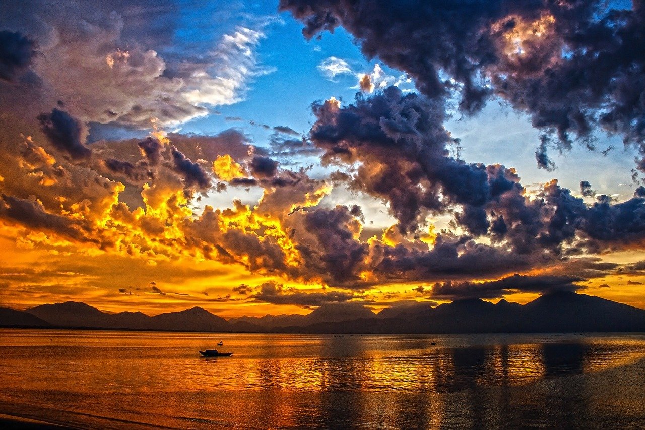 Stunning Sunset Beach View with Cloudy Sky Photograph Print 100% Australian Made