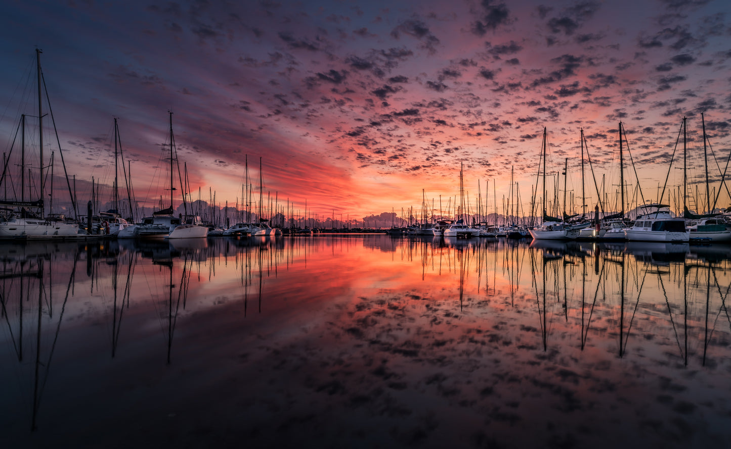 Yachts Anchored on Bay Photograph Print 100% Australian Made