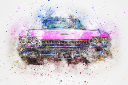 Pink Car Painting Print 100% Australian Made