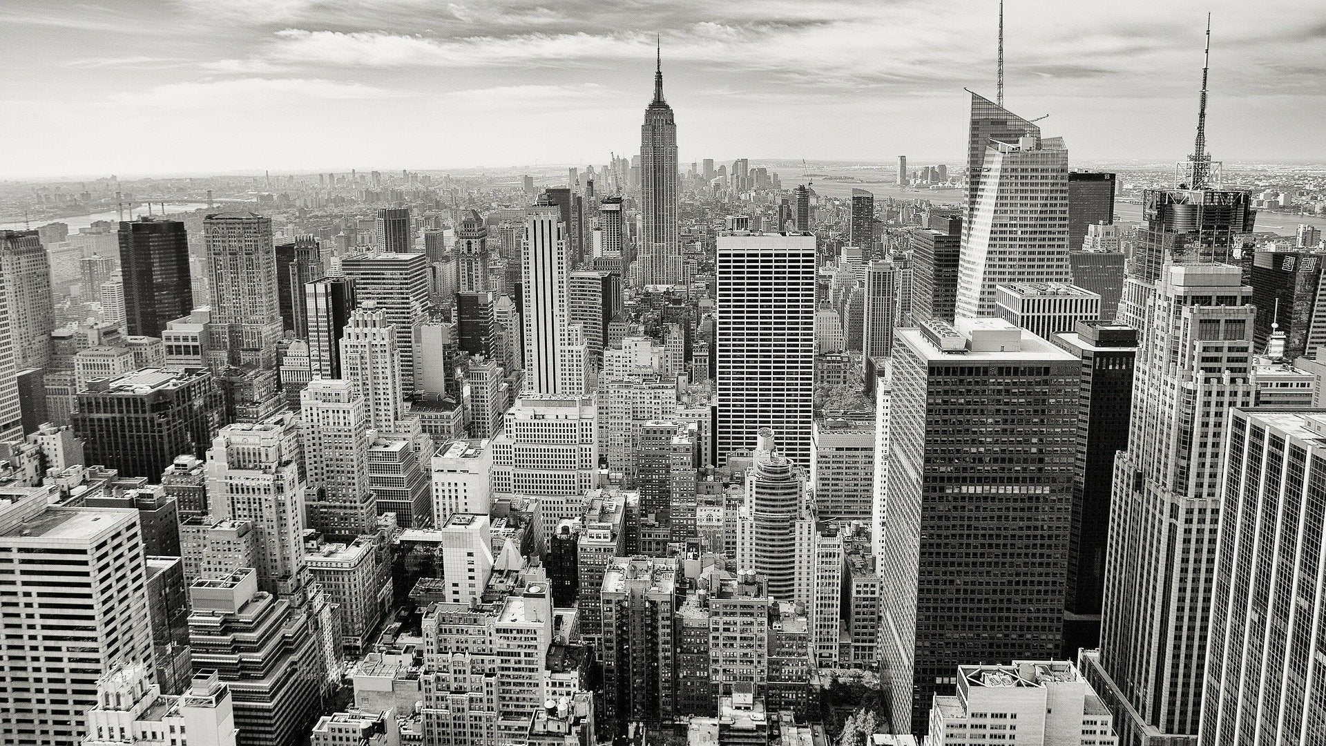 B&W Buildings Sky View Scenery Home Decor Premium Quality Poster Print Choose Your Sizes