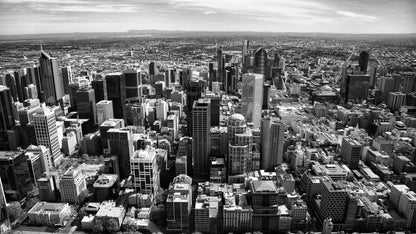 City Skyline View B&W Photograph Print 100% Australian Made