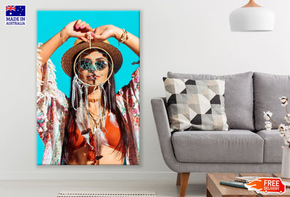 Girl with Dream Catcher Portrait Print 100% Australian Made