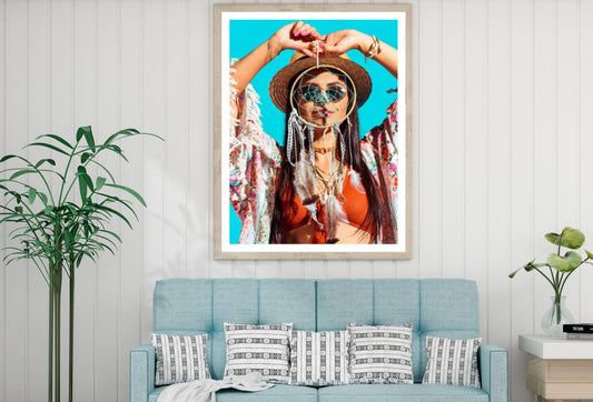 Girl with Dream Catcher Portrait Home Decor Premium Quality Poster Print Choose Your Sizes