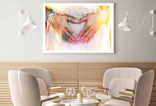 Girl Making Heart Shape from Hand Home Decor Premium Quality Poster Print Choose Your Sizes