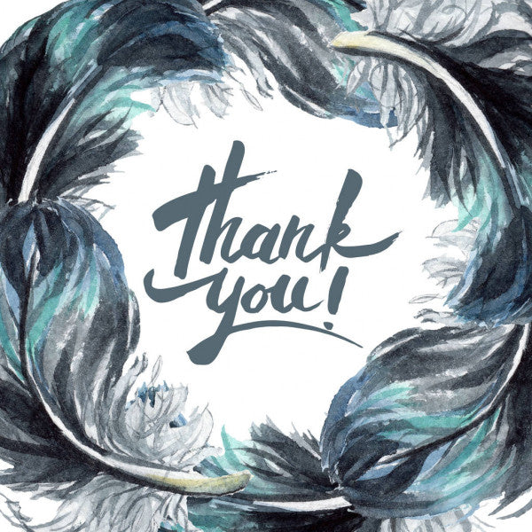 Square Canvas Thank You Feathers Painting High Quality Print 100% Australian Made