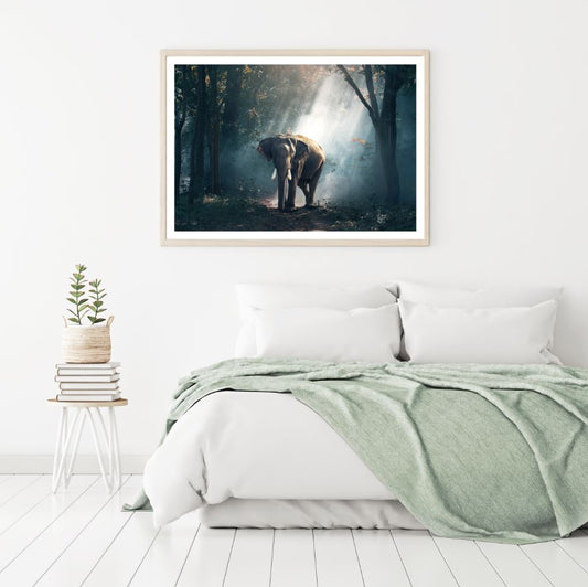 Elephant in Forest Photograph Home Decor Premium Quality Poster Print Choose Your Sizes