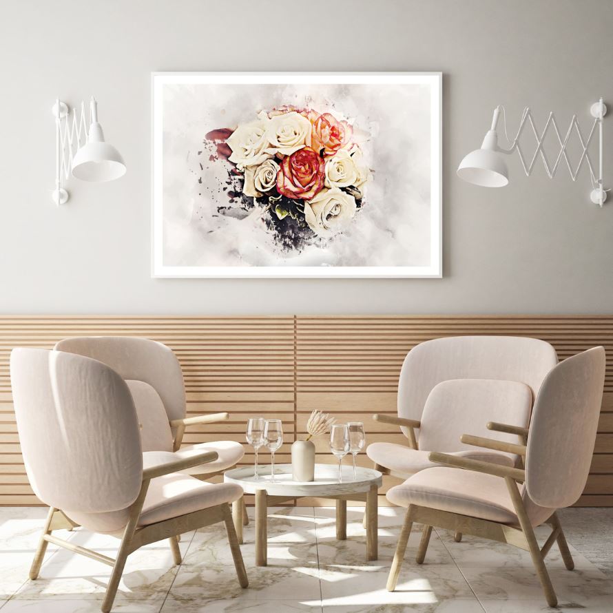 Colorful Watercolor Floral Paint Home Decor Premium Quality Poster Print Choose Your Sizes