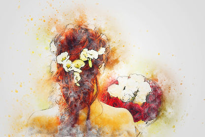 Woman Rear Watercolor Painting Print 100% Australian Made