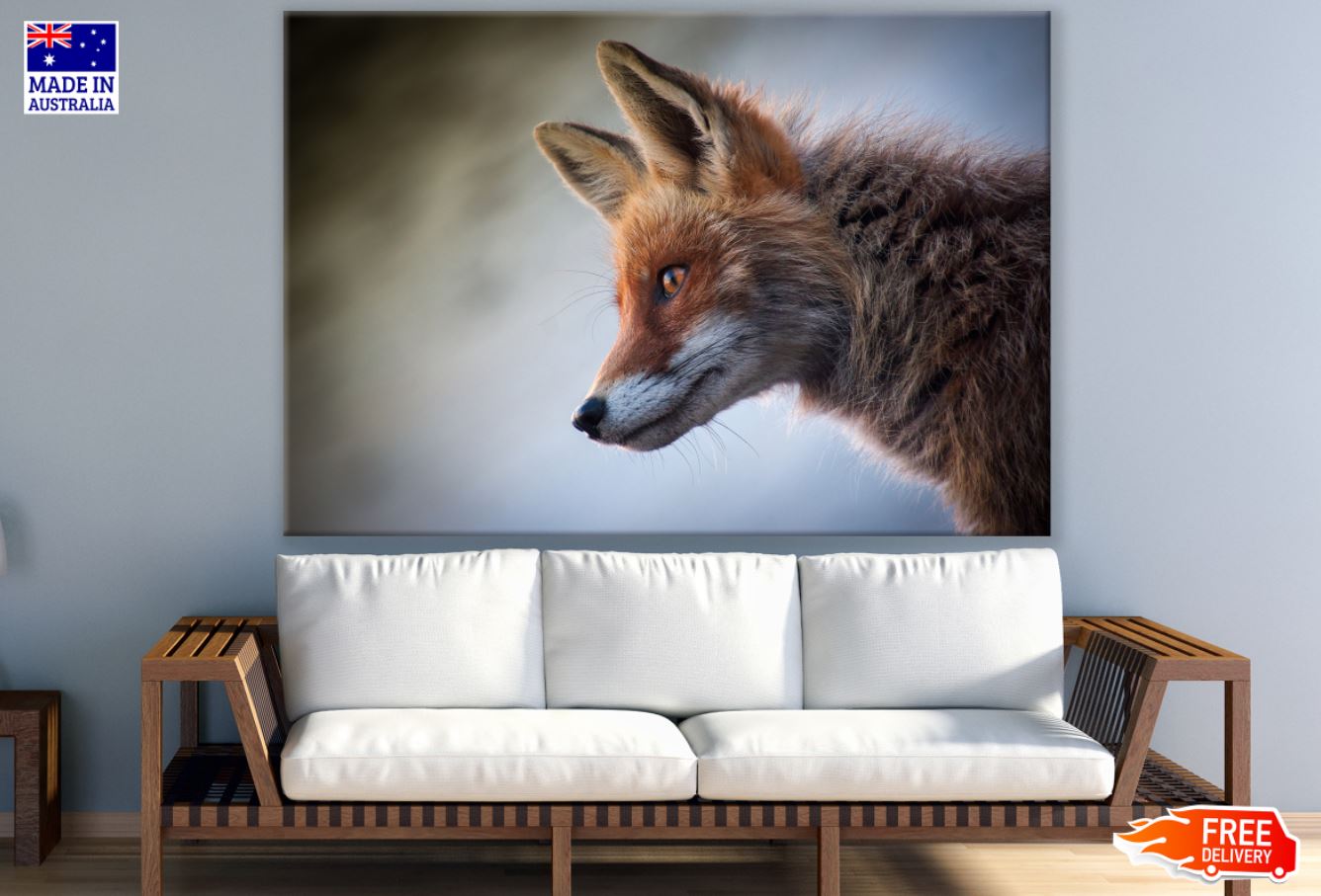 Fox Portrait Closeup Photograph Print 100% Australian Made