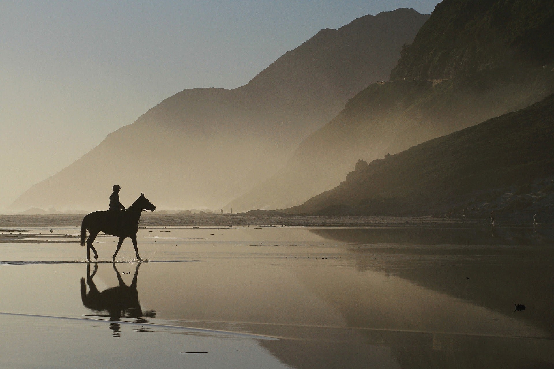 Boy on Horse Near Misty Lake View Home Decor Premium Quality Poster Print Choose Your Sizes