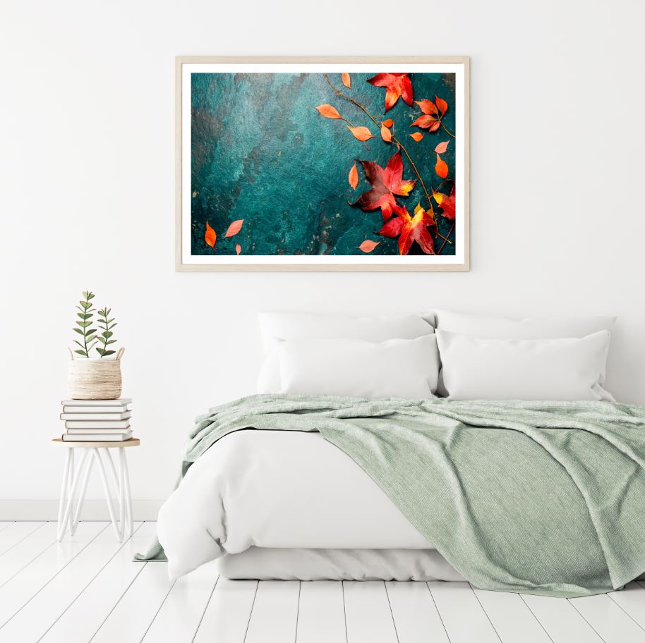 Autumn Leaves Closeup Photograph Home Decor Premium Quality Poster Print Choose Your Sizes