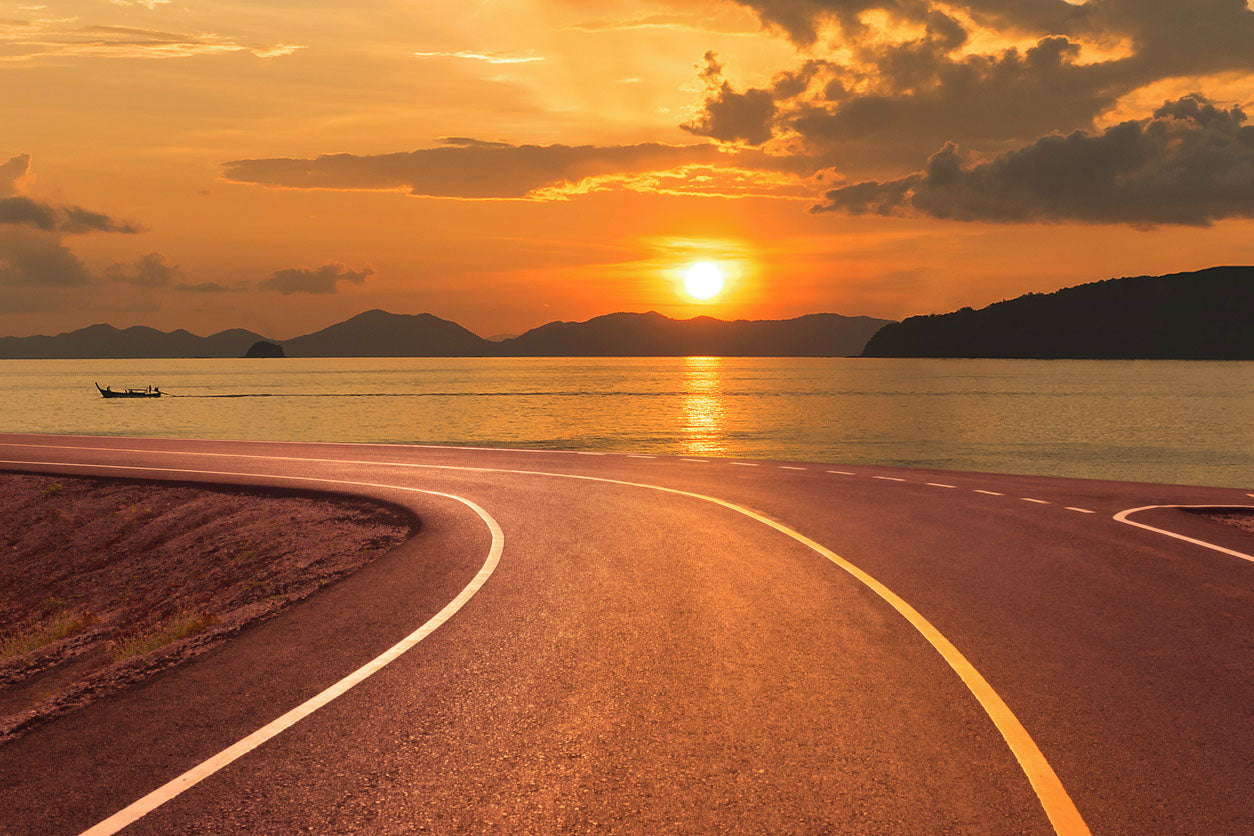 Road Near Sea Sunset View Home Decor Premium Quality Poster Print Choose Your Sizes