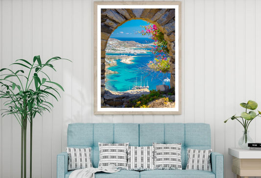 Arch Shaped Wall & Sea Bay View Home Decor Premium Quality Poster Print Choose Your Sizes