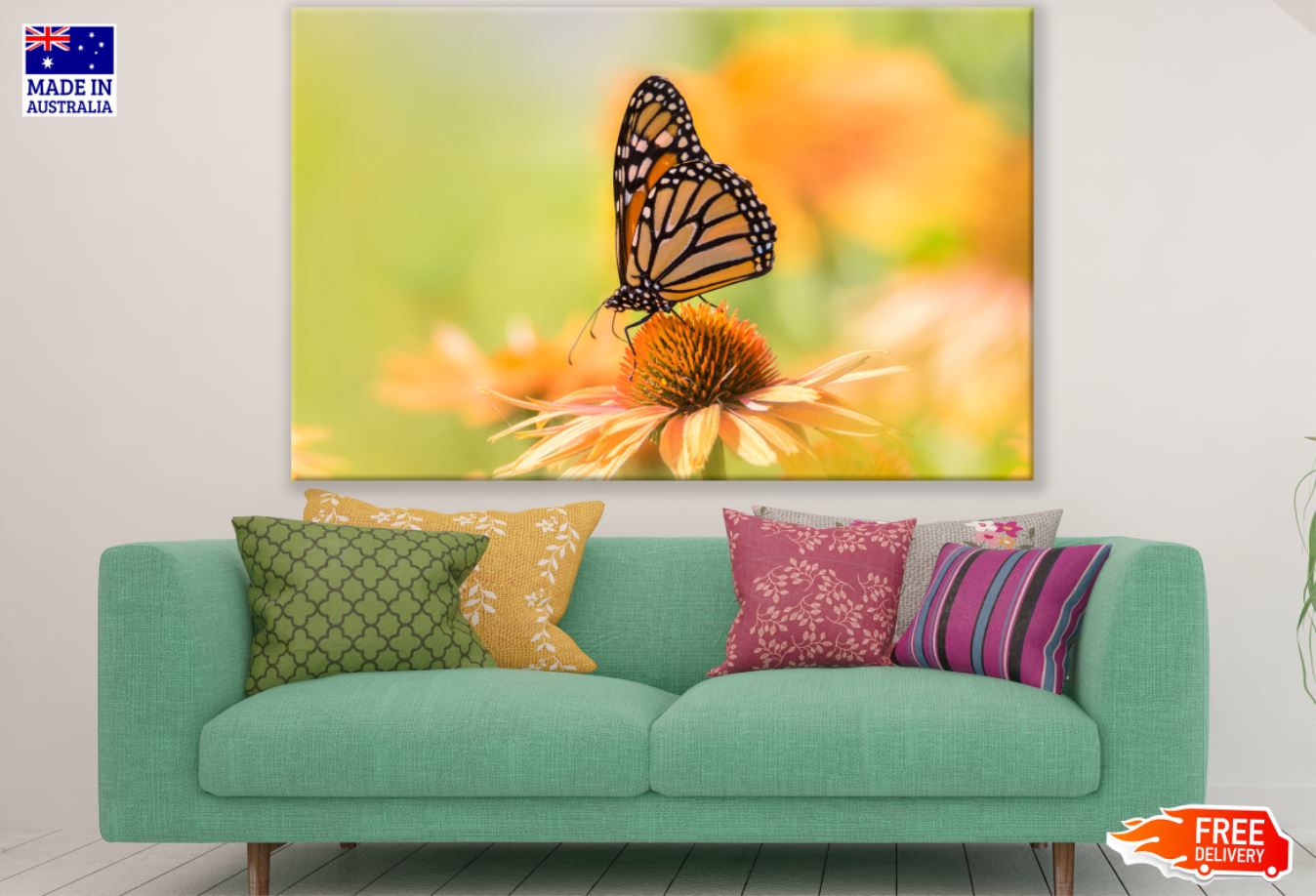 Butterfly On a Flower Photograph Print 100% Australian Made