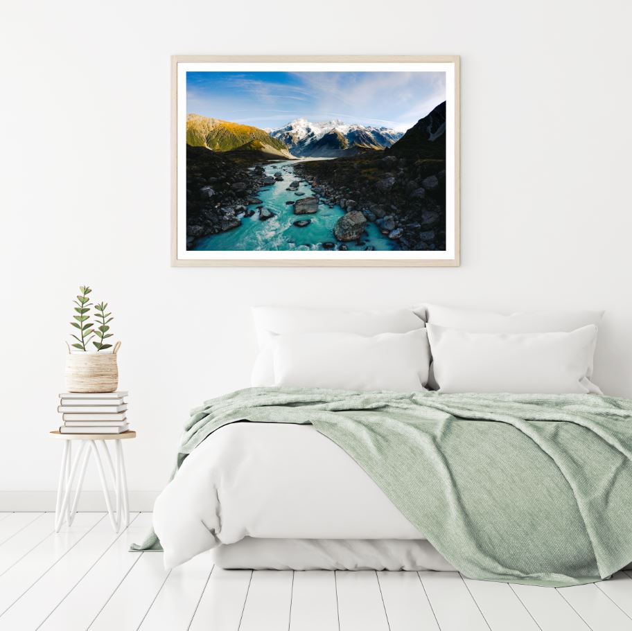 River in Mountain Scenery Photograph Home Decor Premium Quality Poster Print Choose Your Sizes