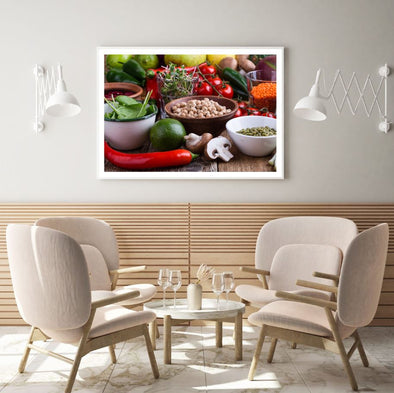 Spices & Vegetable on Table View Home Decor Premium Quality Poster Print Choose Your Sizes