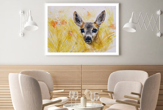 Deer Portrait Watercolor Painting Home Decor Premium Quality Poster Print Choose Your Sizes