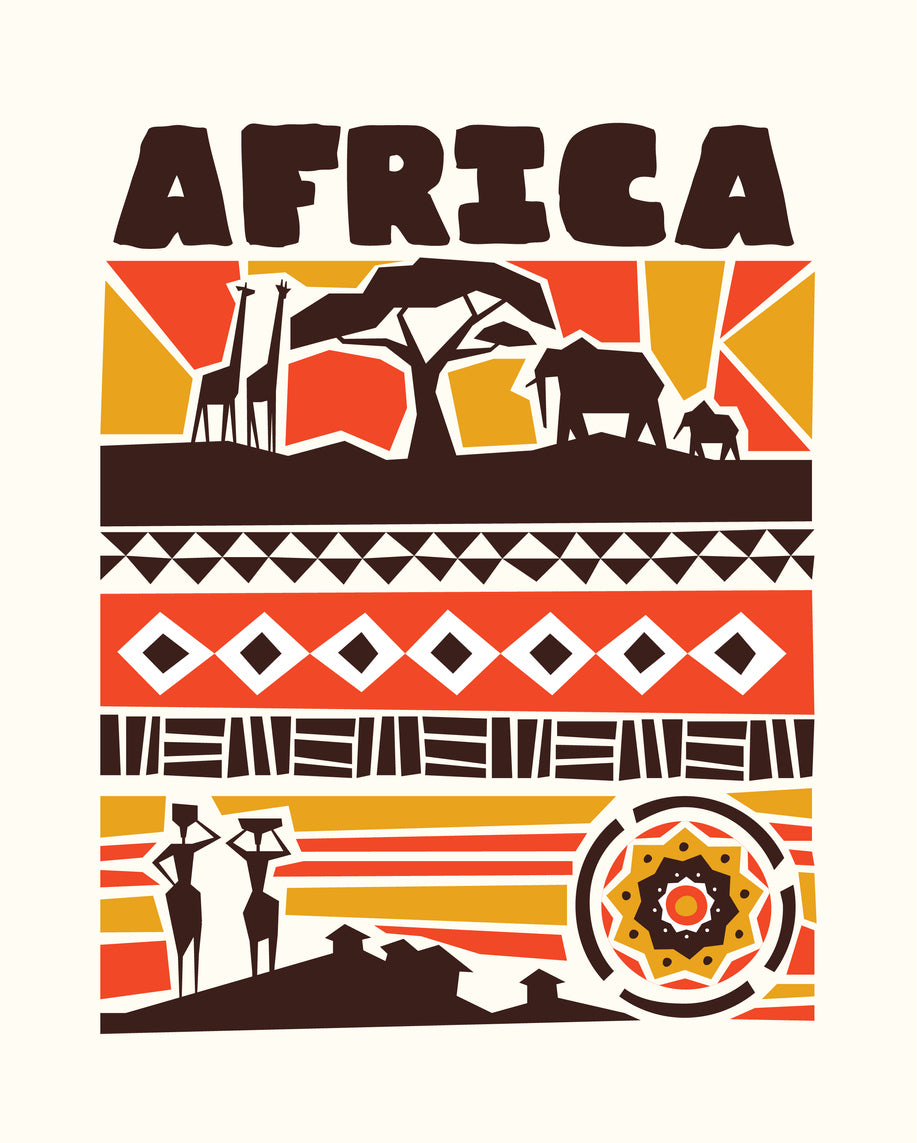 Africa Vector Art Design Print 100% Australian Made