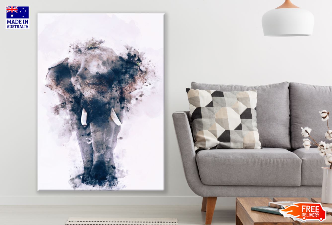 Elephant Watercolor Painting Print 100% Australian Made