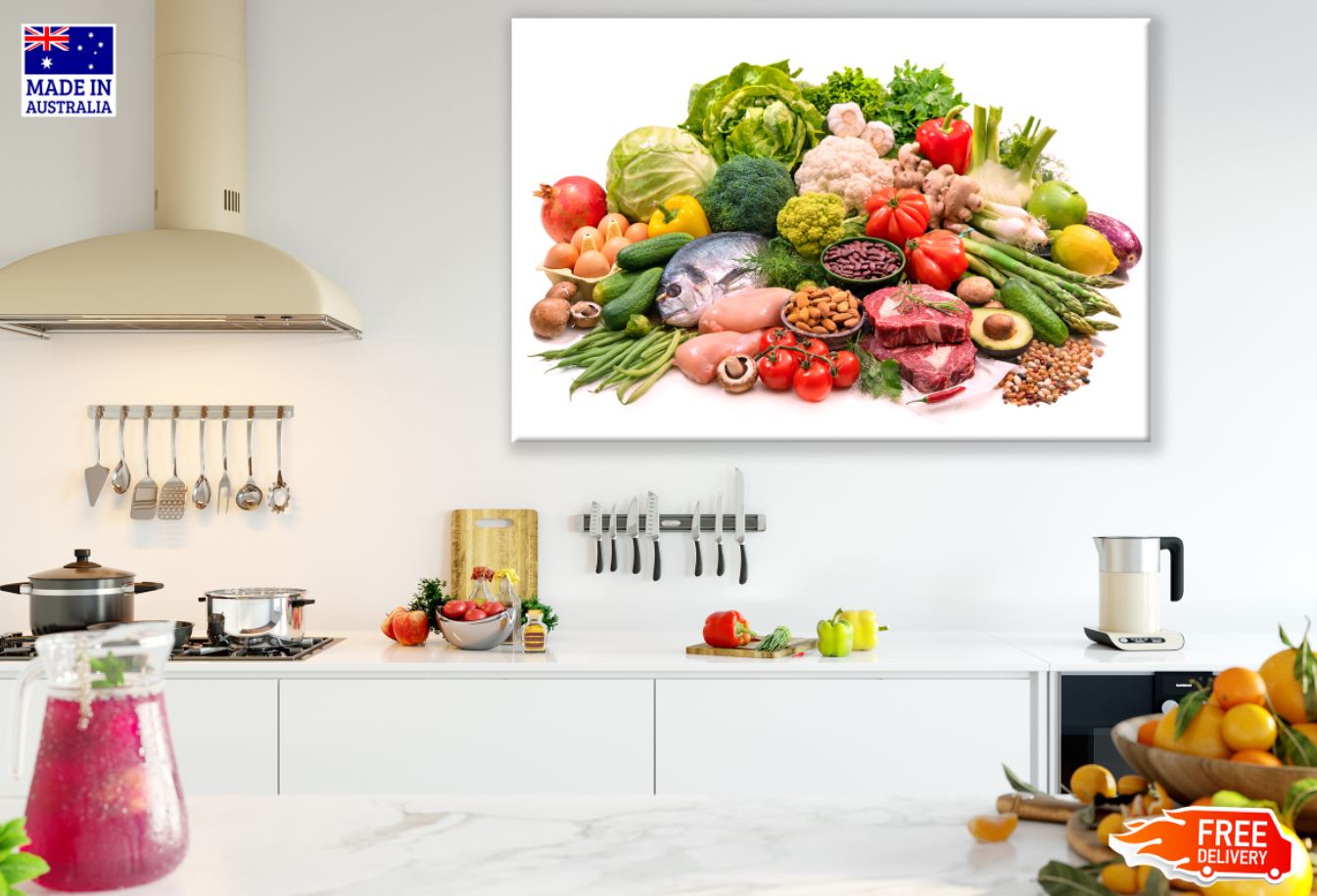 Vegetables Meats & Spices View Print 100% Australian Made