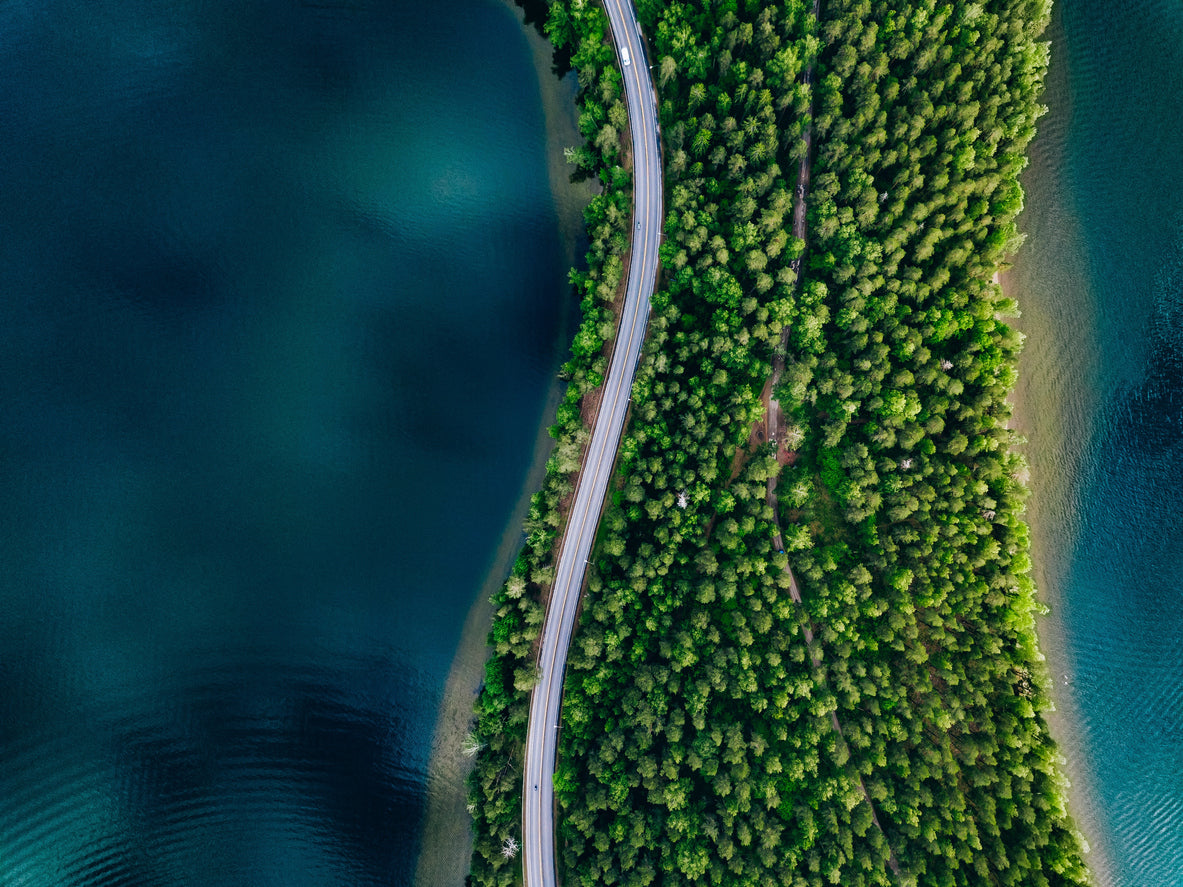 Aerial View of Sea & Forest Photograph Home Decor Premium Quality Poster Print Choose Your Sizes