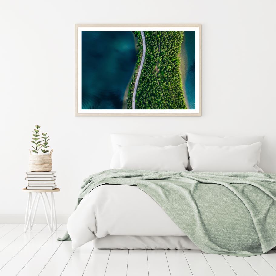 Aerial View of Sea & Forest Photograph Home Decor Premium Quality Poster Print Choose Your Sizes