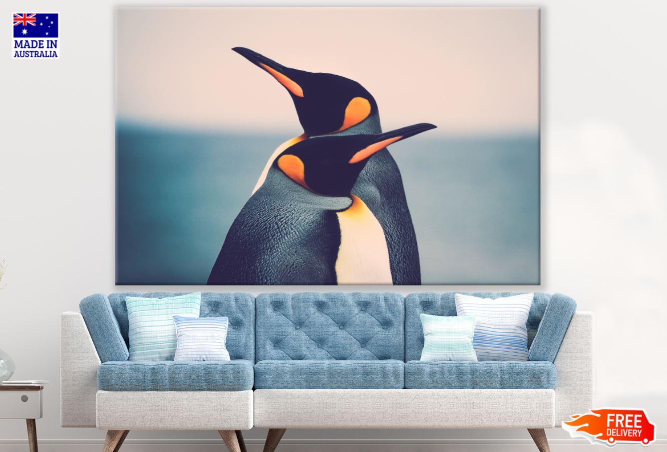 Penguins Pair Portrait Photograph Print 100% Australian Made