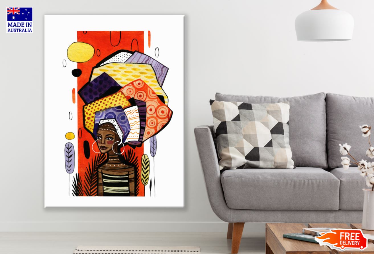 African Girl Vector Art Design Print 100% Australian Made