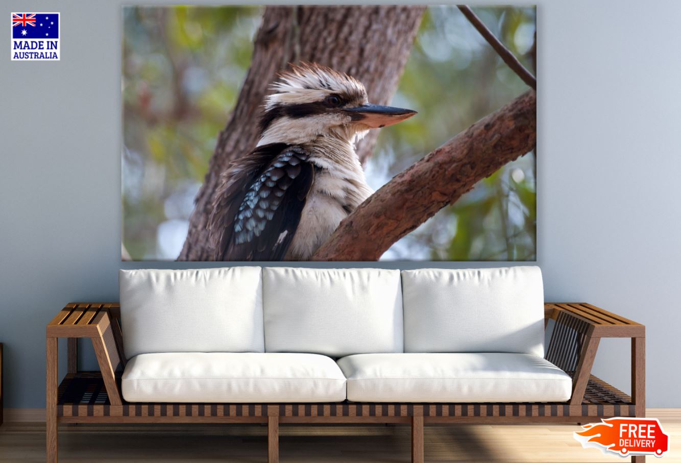 Kookaburra Bird on a Tree View Print 100% Australian Made