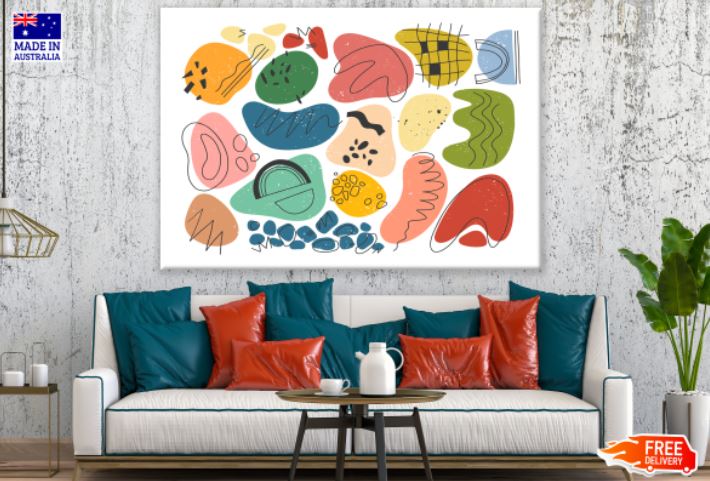 Colorful Abstract Shapes Design Print 100% Australian Made