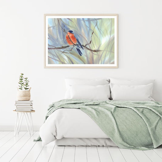 Bird on a Tree Watercolor Paint Home Decor Premium Quality Poster Print Choose Your Sizes