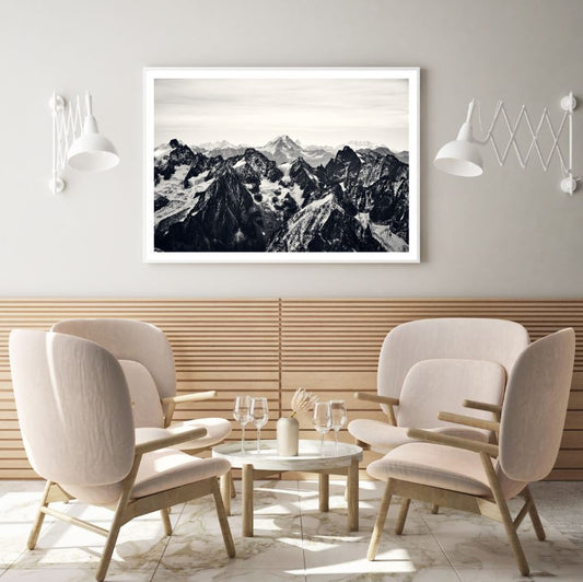 Mountain Scenery B&W Photograph Home Decor Premium Quality Poster Print Choose Your Sizes