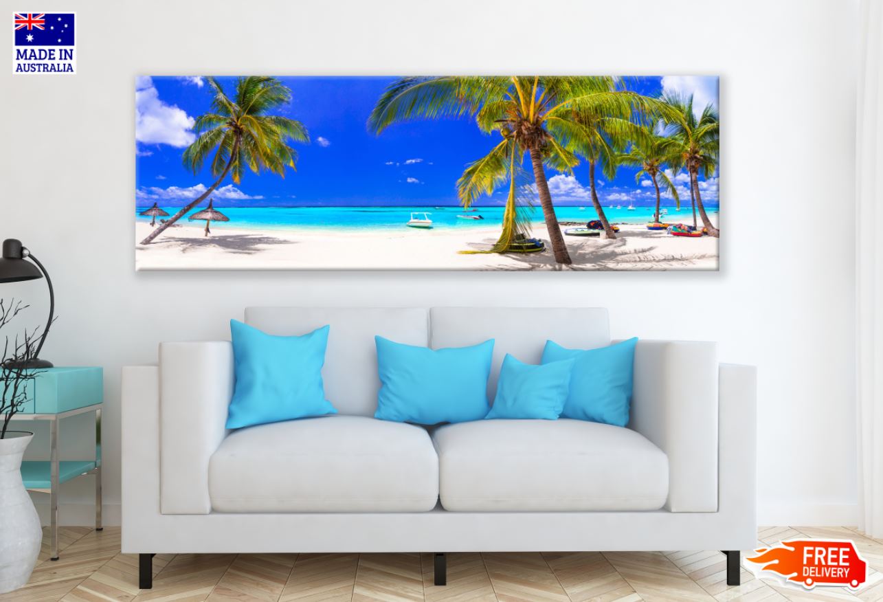 Panoramic Canvas Sea Scenery View High Quality 100% Australian Made Wall Canvas Print Ready to Hang