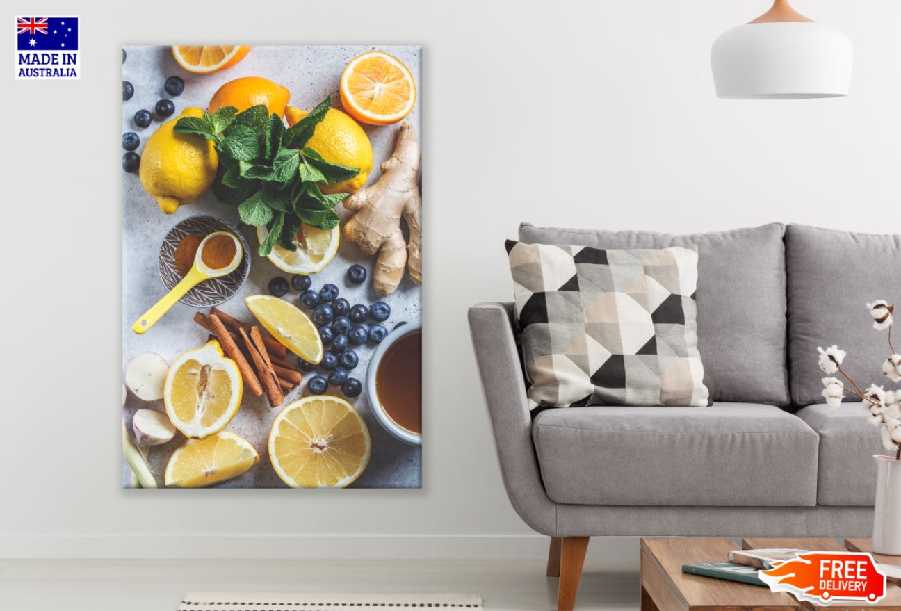 Lemon & Ginger on Table View Print 100% Australian Made