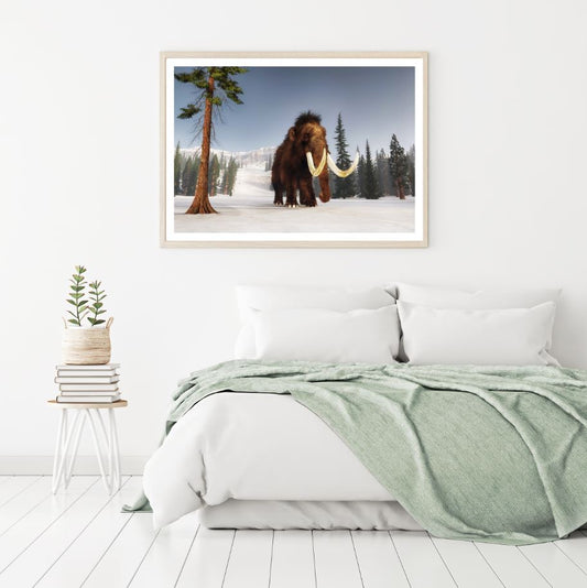 Mammoth in Snow Covered Forest Home Decor Premium Quality Poster Print Choose Your Sizes