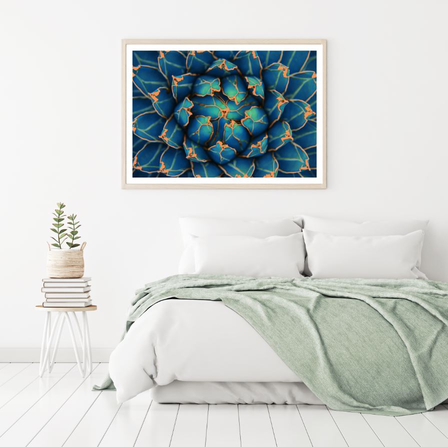 Blue Flower Macro Photograph Home Decor Premium Quality Poster Print Choose Your Sizes