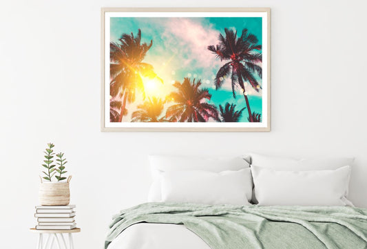 Palm Trees Sunset View Photograph Home Decor Premium Quality Poster Print Choose Your Sizes