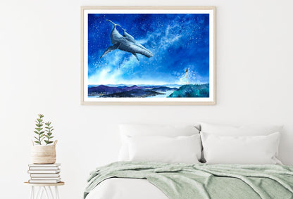 Whale Abstract Oil Painting Home Decor Premium Quality Poster Print Choose Your Sizes