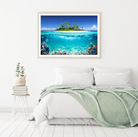 Underwater View Near Island Home Decor Premium Quality Poster Print Choose Your Sizes