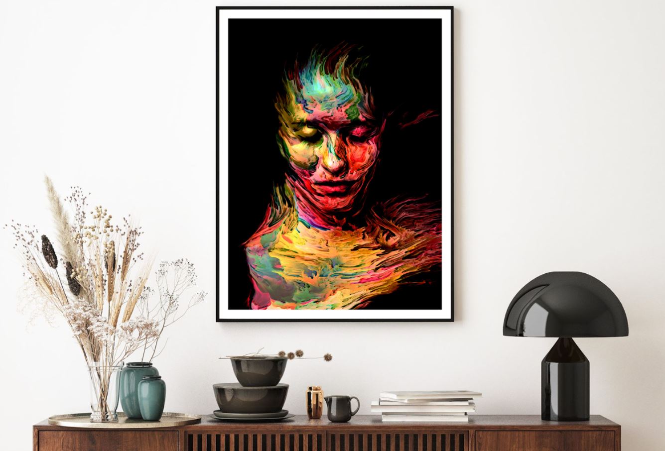 Girl Face Portrait Painting Home Decor Premium Quality Poster Print Choose Your Sizes