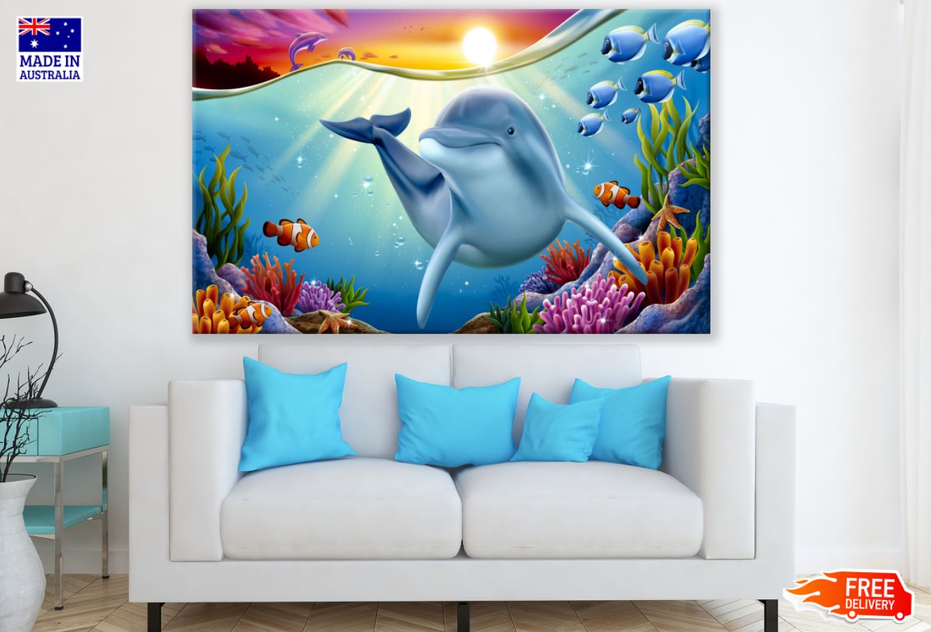 Colorful Fish Digital Painting Print 100% Australian Made